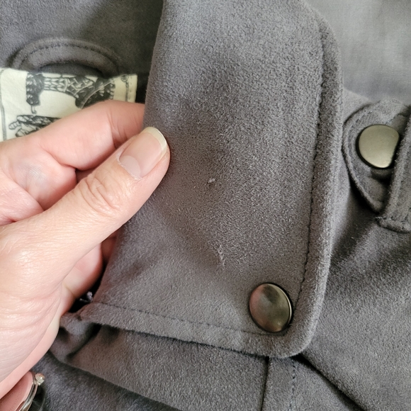 ✨️HP✨️Jaase | NWOT | Chic Gray Faux Suede Moto Jacket (SIZE S) - Picture 14 of 14